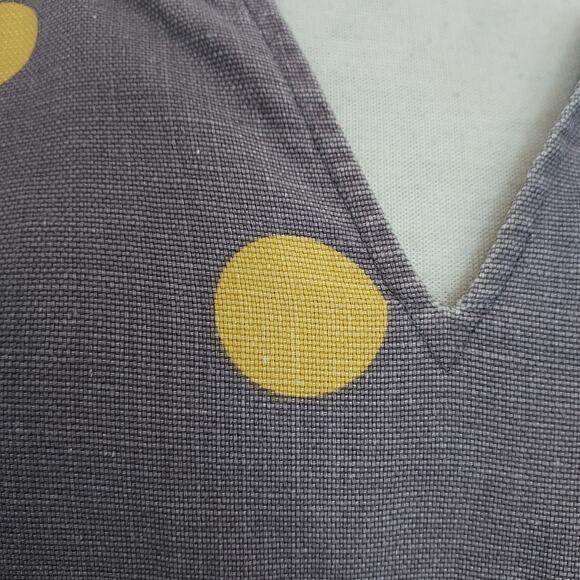 Boden Lavender Linen Blend Dress w/Yellow Polka Dots size 10L - Picture 6 of 14
